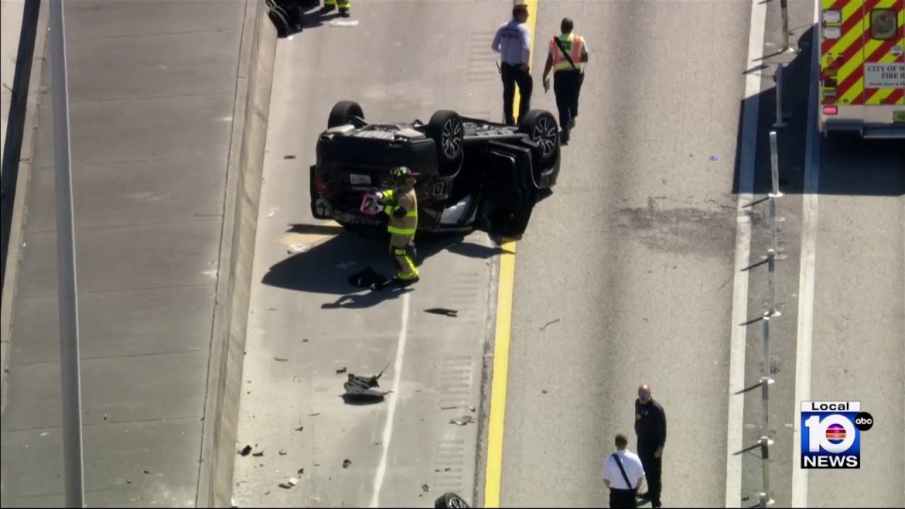 2 transported to hospital following crash on I-95 in northeast Miami