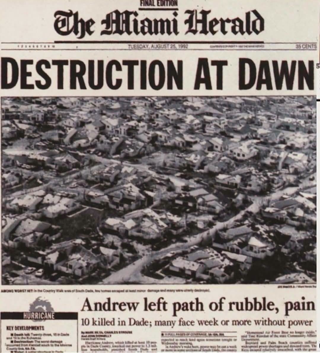 Cleanup and recovery after Hurricane Andrew in South Dade