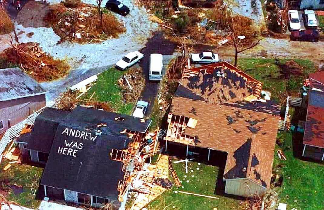 Archive photograph from Hurricane Andrew in South Dade