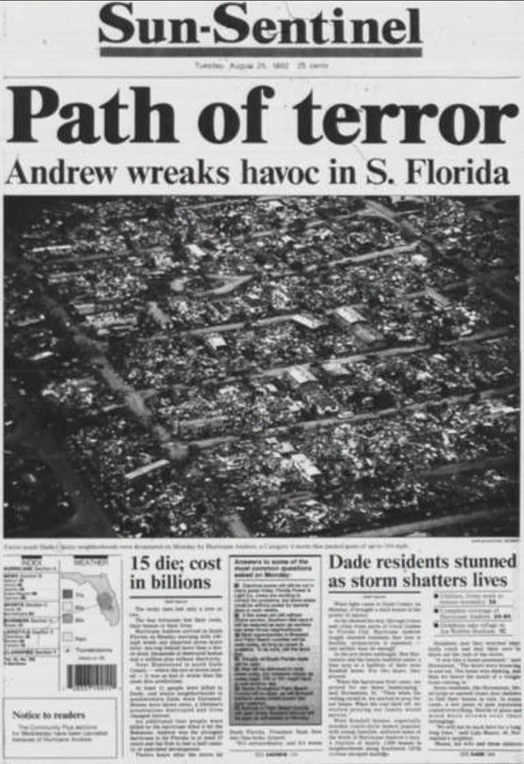 Cleanup and recovery after Hurricane Andrew in South Dade